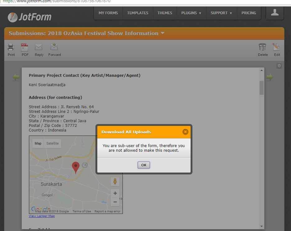 Downloading attachments as a subuser